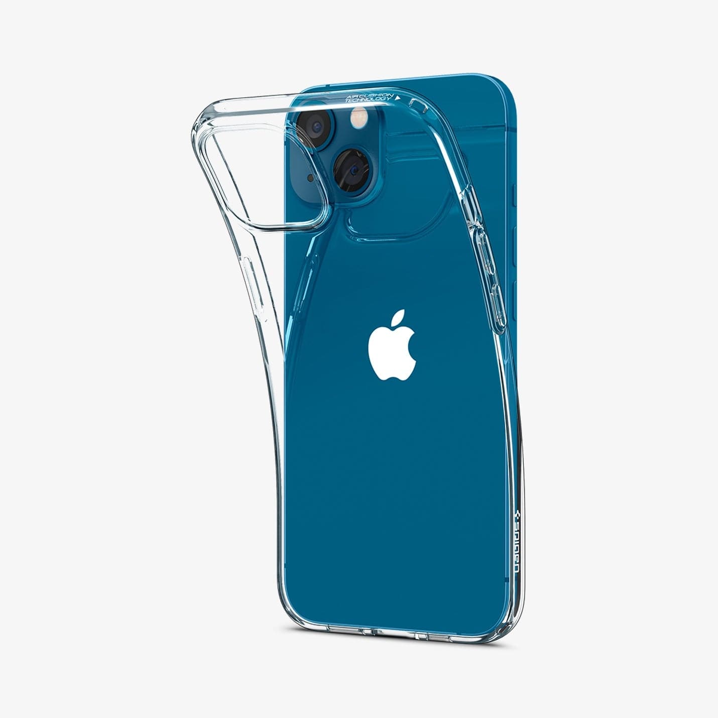 ACS03515 - iPhone 13 Case Liquid Crystal in crystal clear showing the flexible back