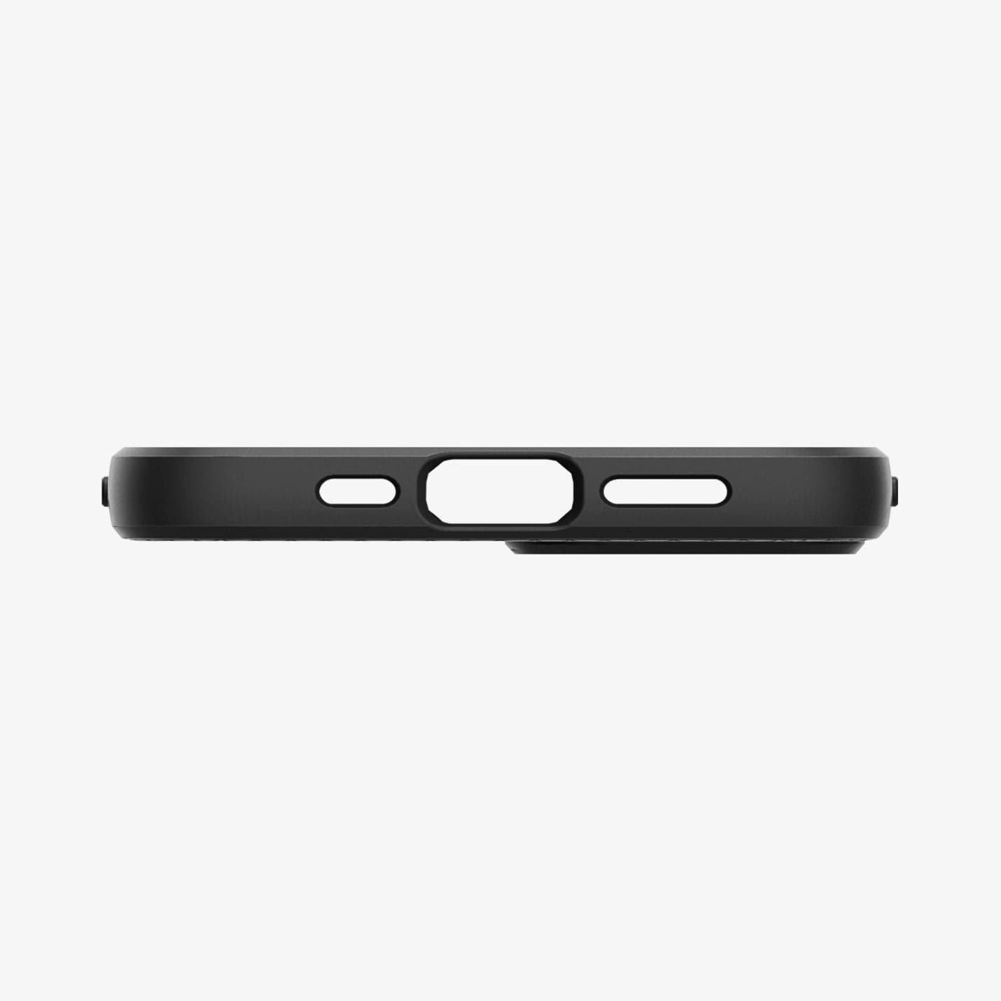 ACS03315 - iPhone 13 Mini Case Liquid Air in black showing the bottom with precise cutouts