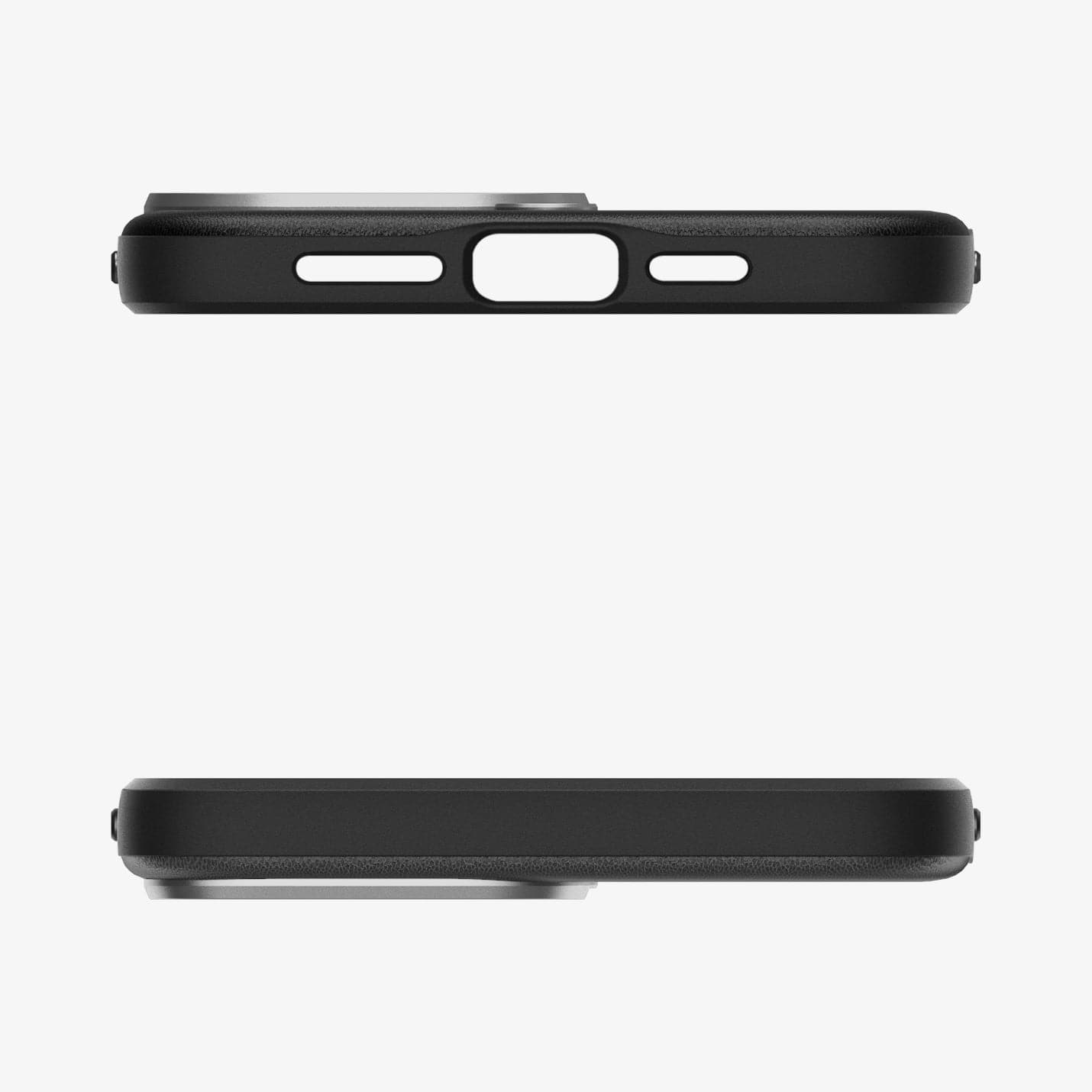 ACS03233 - iPhone 13 Pro Max Case Enzo in black showing the top and bottom with precise cutouts