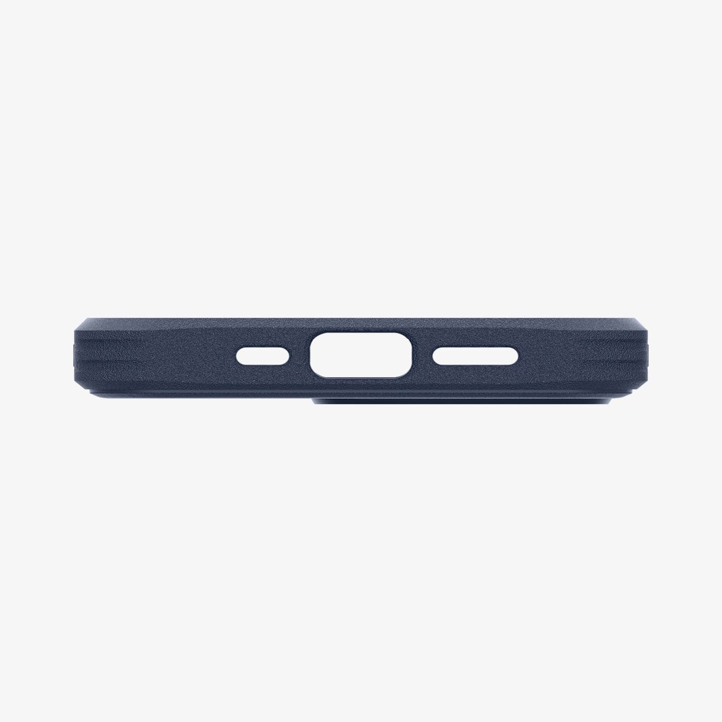 ACS03234 - iPhone 13 Pro Max Case Geo 360 in navy blue showing the bottom with precise cutouts