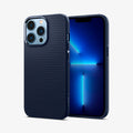 ACS03259 - iPhone 13 Pro Case Liquid Air in navy blue showing the back and front