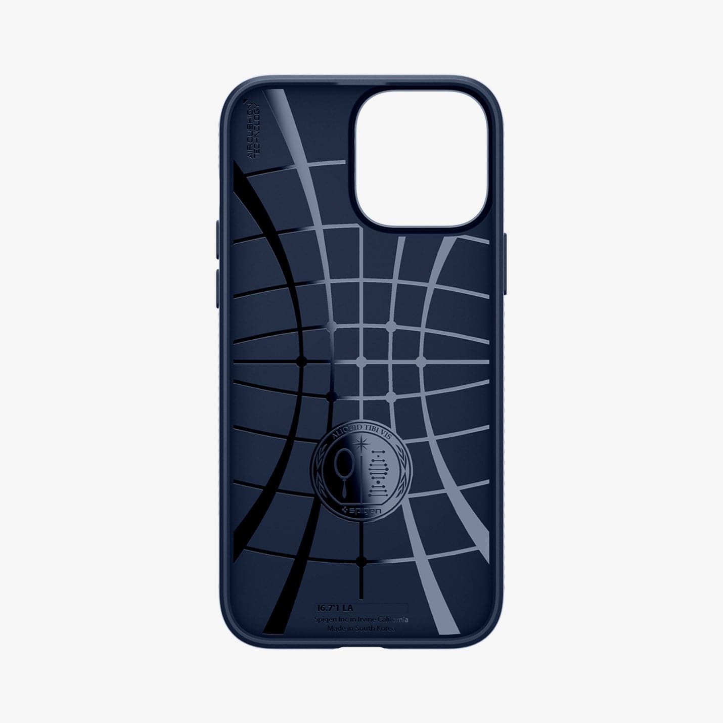 ACS03202 - iPhone 13 Pro Max Case Liquid Air in navy blue showing the inside of case