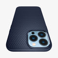 ACS03202 - iPhone 13 Pro Max Case Liquid Air in navy blue showing the back and top with a closeup of the camera