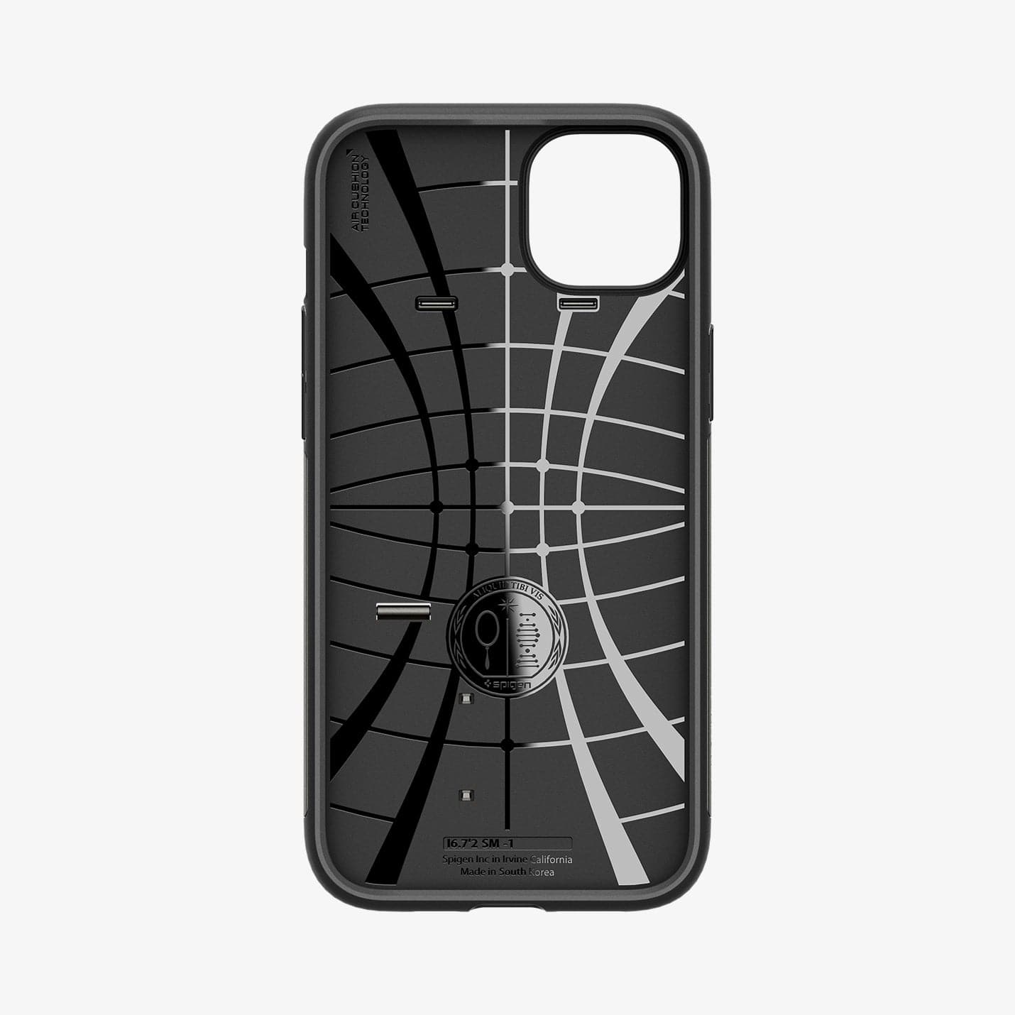 ACS04659 - iPhone 14 Plus Case Slim Armor (MagFit) in gunmetal showing the inside of case