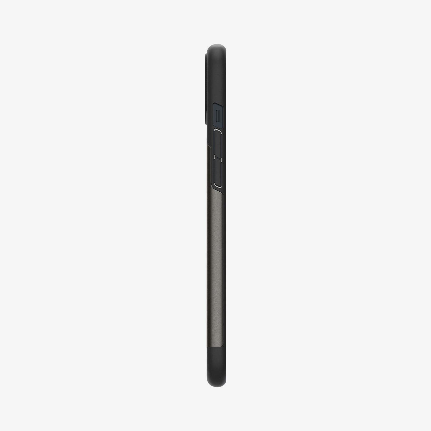 ACS04659 - iPhone 14 Plus Case Slim Armor (MagFit) in gunmetal showing the inside of case