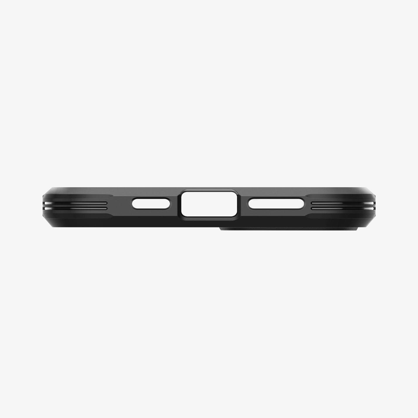 ACS04915 - iPhone 14 Plus Case Tough Armor (MagFit) in black showing the bottom with precise cutouts