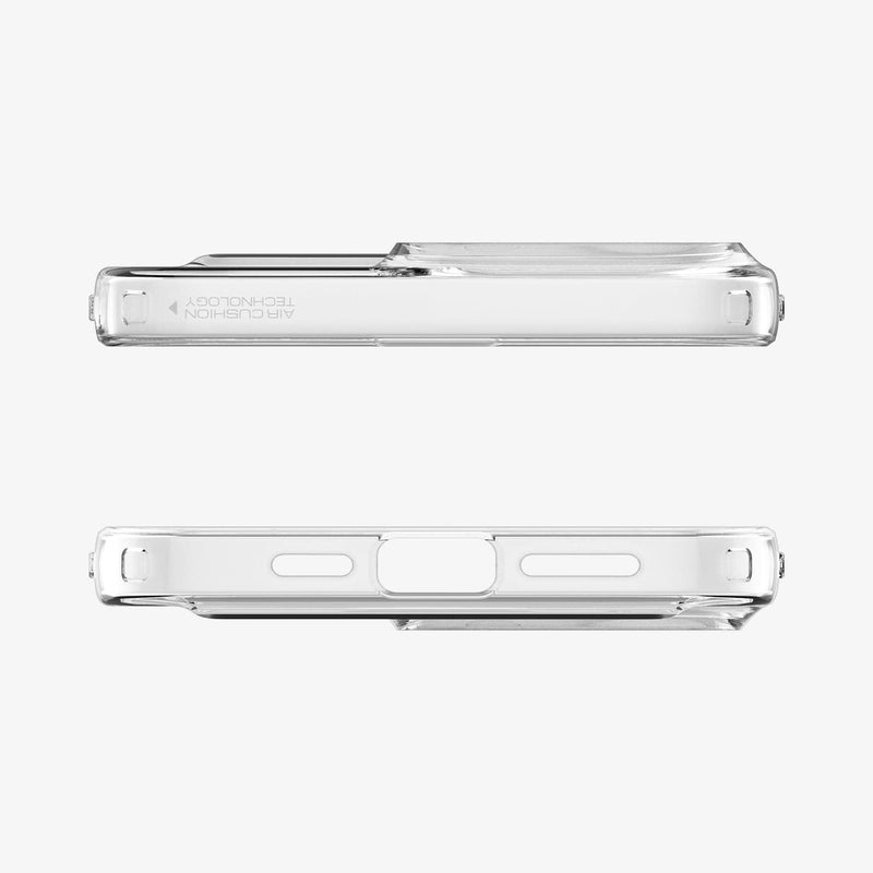 ACS04976 - iPhone 14 Pro Case Crystal Slot in crystal clear showing the top and bottom with precise cutouts