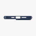 ACS04958 - iPhone 14 Pro Case Liquid Air in navy blue showing the bottom with precise cutouts