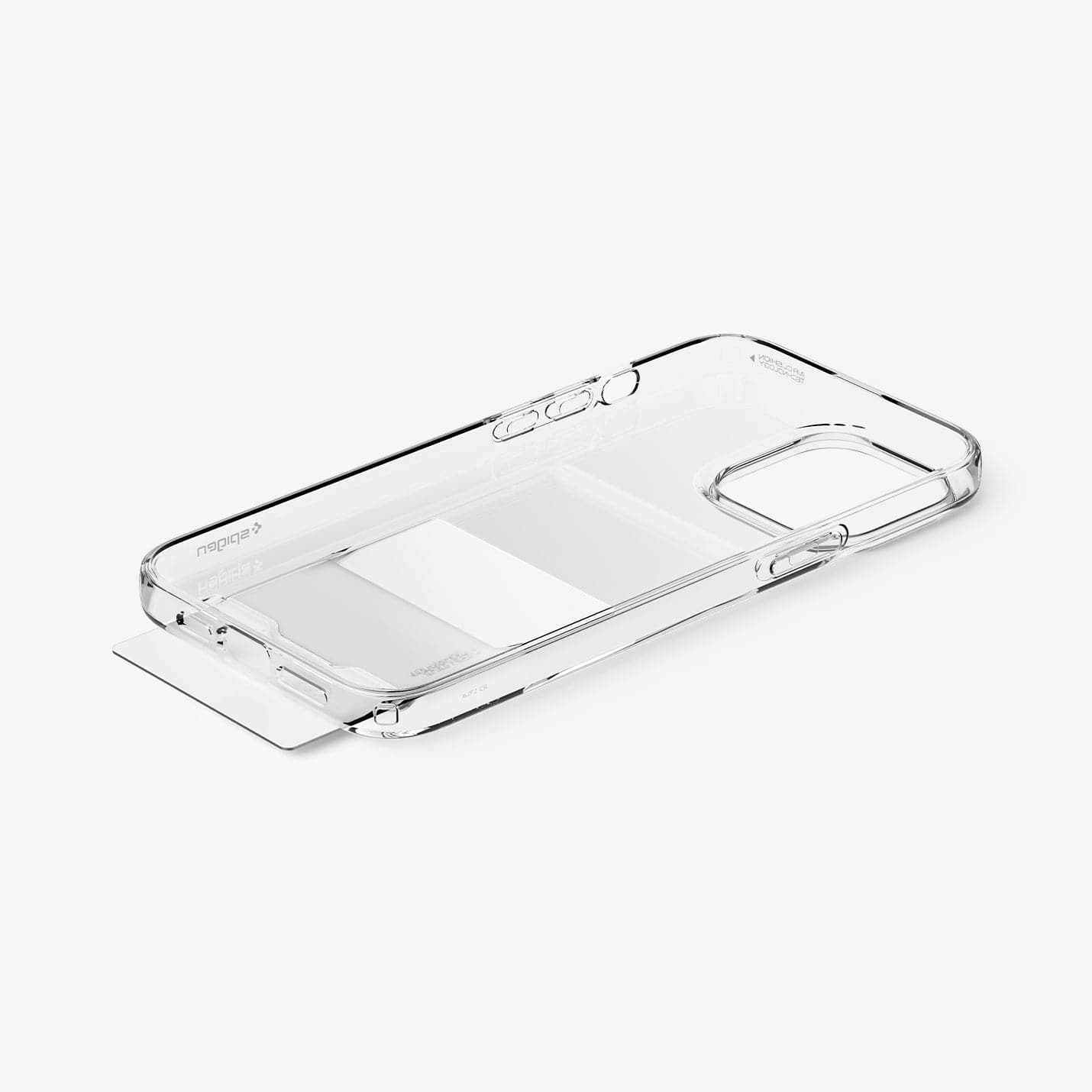 ACS04832 - iPhone 14 Pro Max Case Crystal Slot in crystal clear showing the inside with case laying flat
