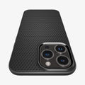 ACS04813 - iPhone 14 Pro Max Case Liquid Air in matte black showing the back zoomed in to show the fine details