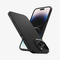 ACS04813 - iPhone 14 Pro Max Case Liquid Air in matte black showing the back, sides and front