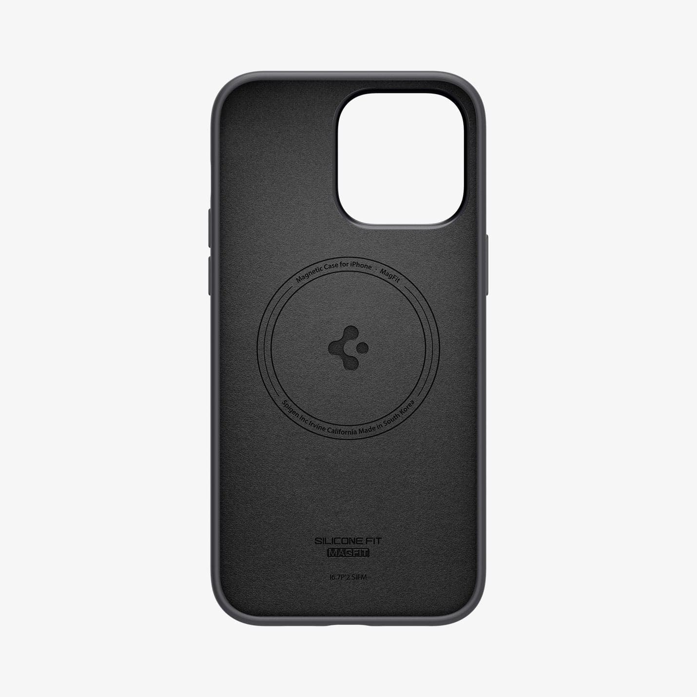 ACS04846 - iPhone 14 Pro Max Case Silicone Fit (MagFit) in black showing the inside of case