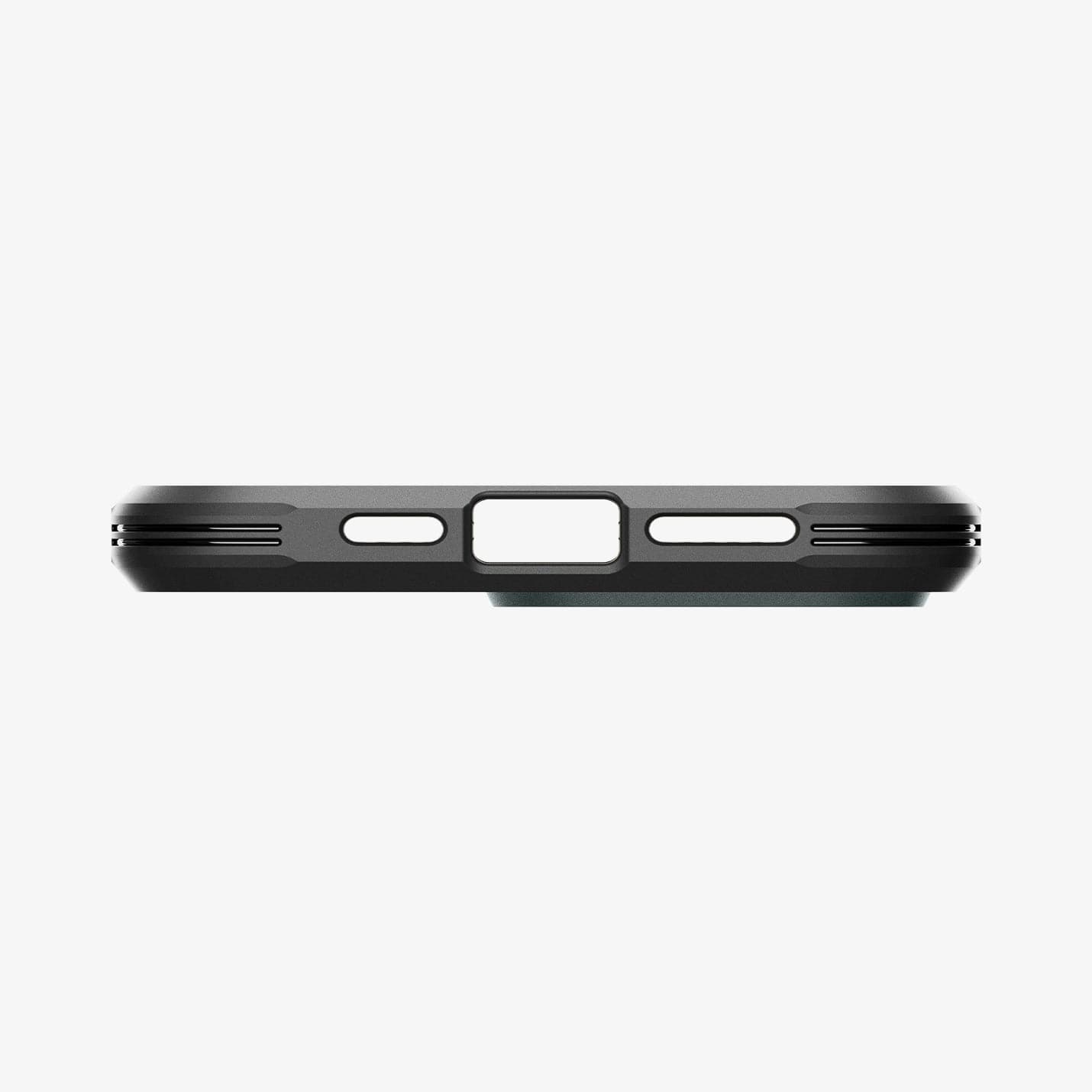 ACS04843 - iPhone 14 Pro Max Case Tough Armor (MagFit) in abyss green showing the bottom with precise cutouts