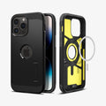 ACS04840 - iPhone 14 Pro Max Case Tough Armor (MagFit) in black showing the back, front and magsafe layer of back