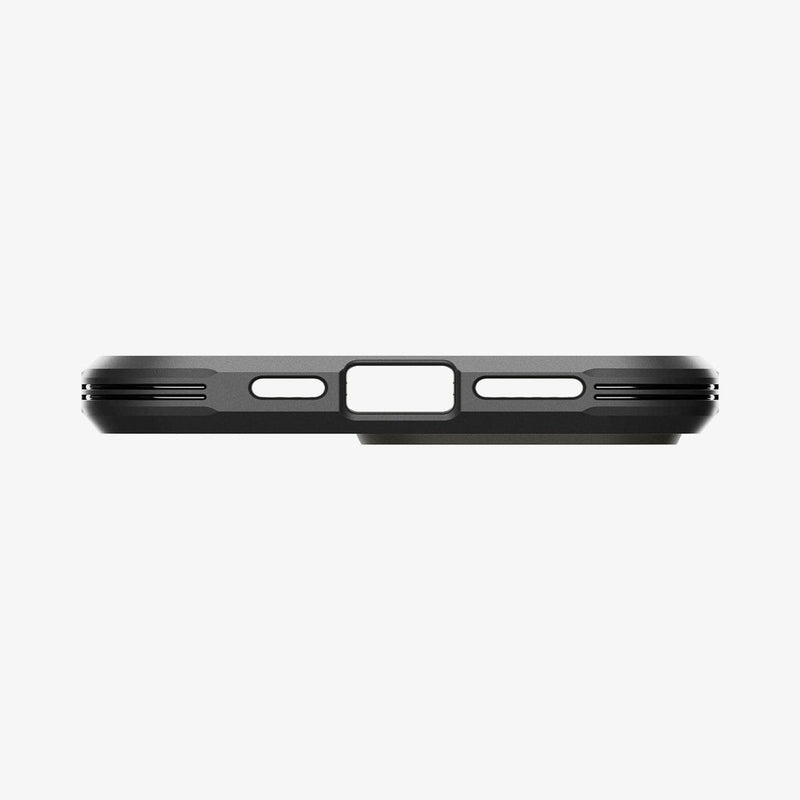 ACS04839 - iPhone 14 Pro Max Case Tough Armor (MagFit) in gunmetal showing the bottom with precise cutouts