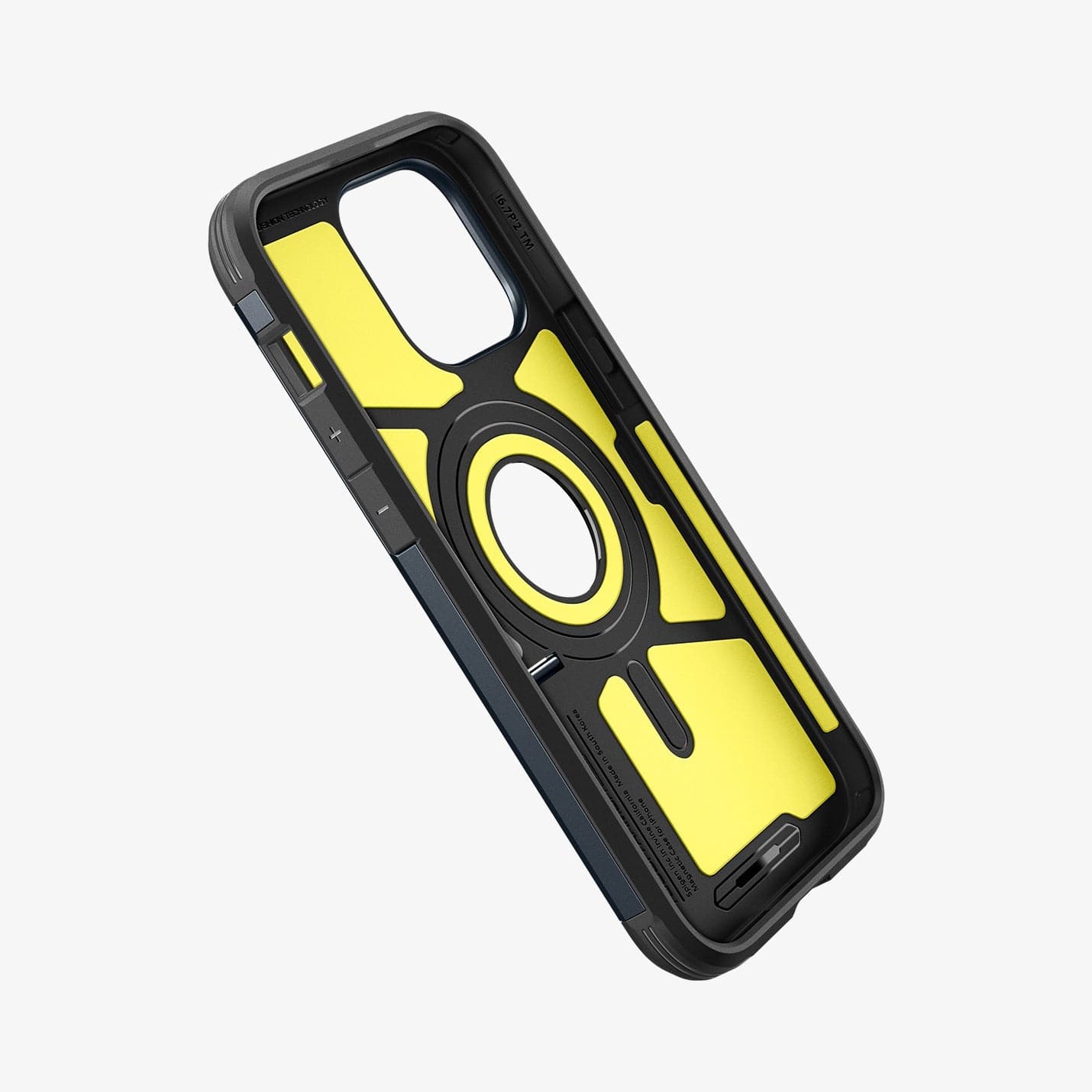 ACS04841 - iPhone 14 Pro Max Case Tough Armor (MagFit) in metal slate showing the inside of case and side
