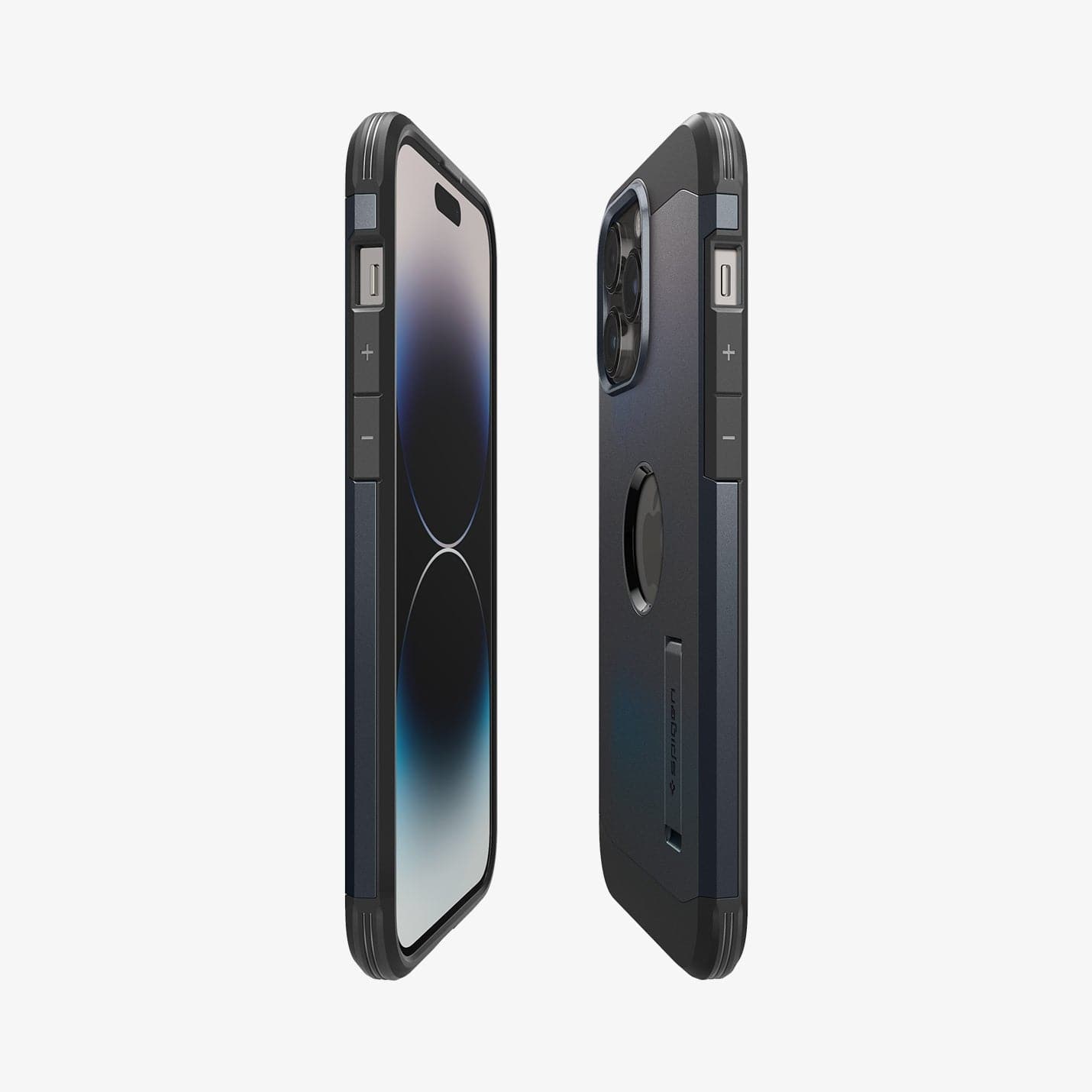 ACS04841 - iPhone 14 Pro Max Case Tough Armor (MagFit) in metal slate showing the sides, partial back and front
