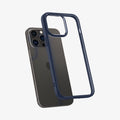 ACS04962 - iPhone 14 Pro Case Ultra Hybrid in navy blue showing the back slightly hovering away from device