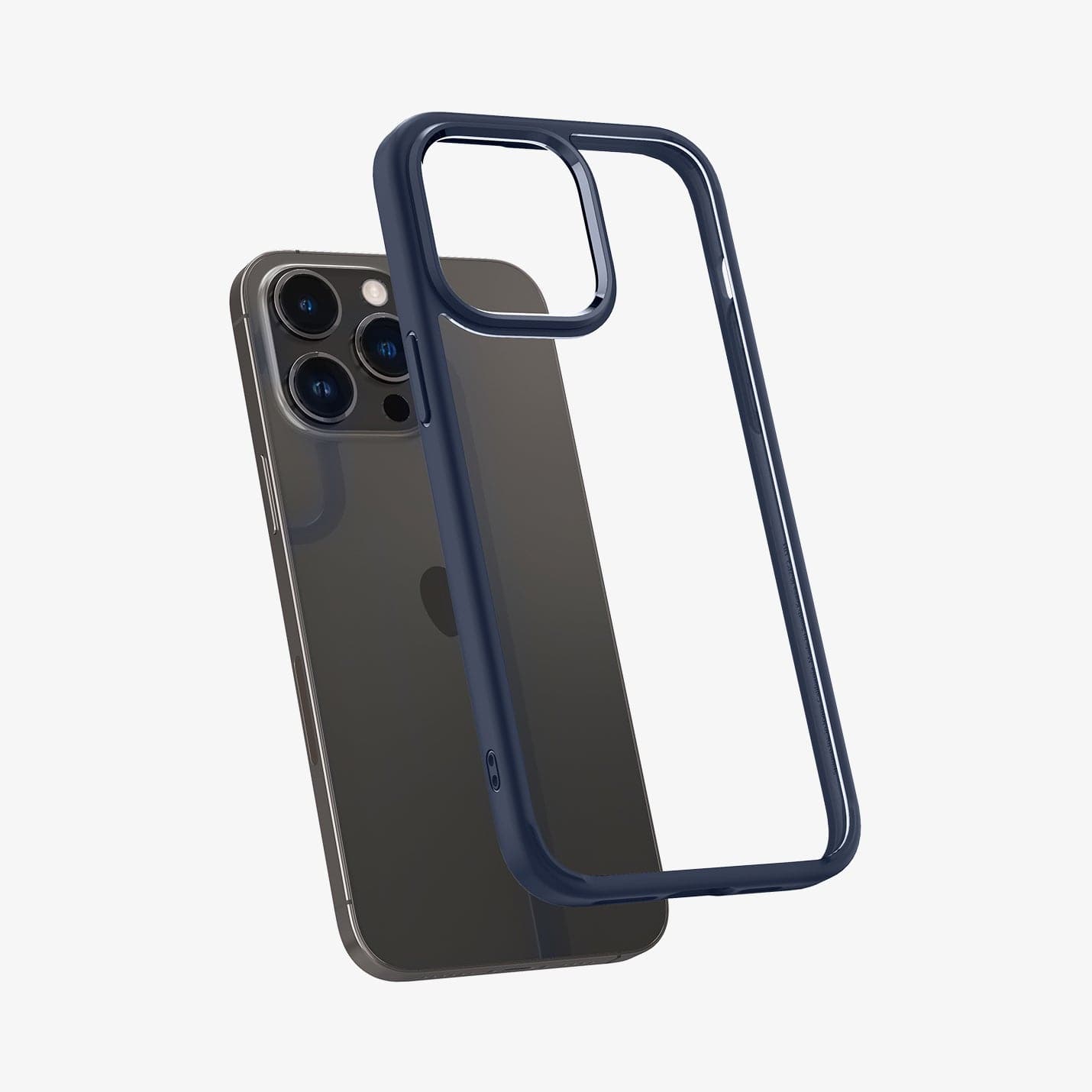 ACS04962 - iPhone 14 Pro Case Ultra Hybrid in navy blue showing the back slightly hovering away from device