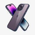 ACS04962 - iPhone 14 Pro Case Ultra Hybrid in navy blue showing the back, sides and front