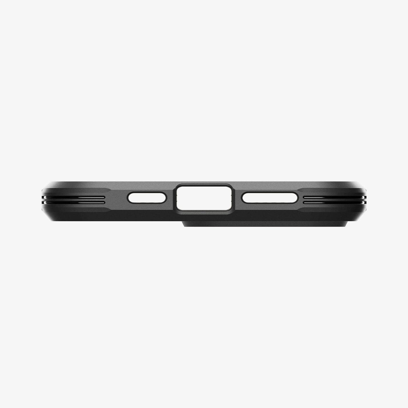 ACS04985 - iPhone 14 Pro Case Tough Armor (MagFit) in black showing the bottom with precise cutouts