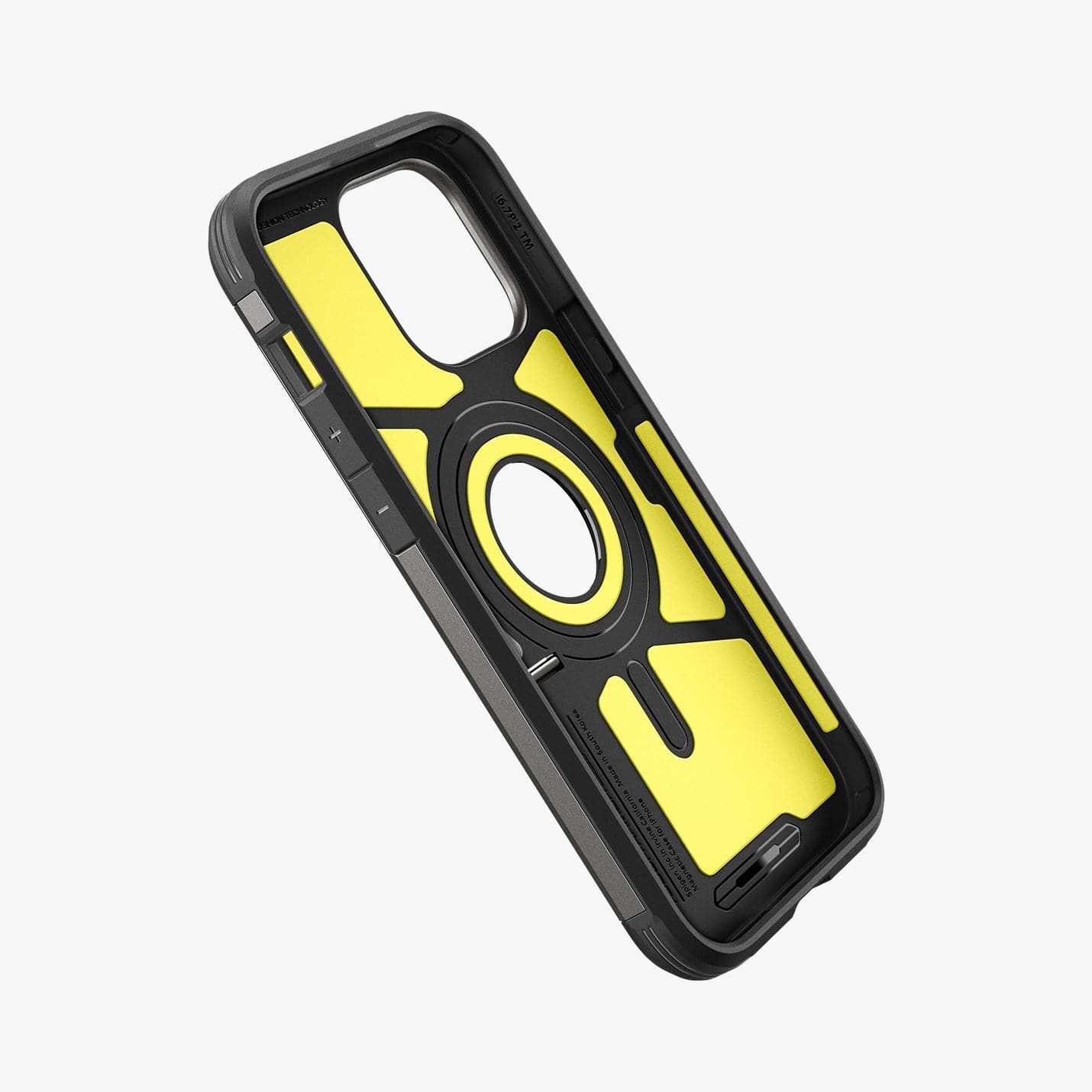 ACS04984 - iPhone 14 Pro Case Tough Armor (MagFit) in gunmetal showing the inside of case and side