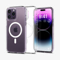 ACS05587 - iPhone 14 Pro Case Ultra Hybrid (MagFit) in frost clear showing the back, inside and front