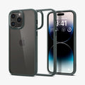 ACS04966 - iPhone 14 Pro Case Ultra Hybrid in abyss green showing the back, inside and front