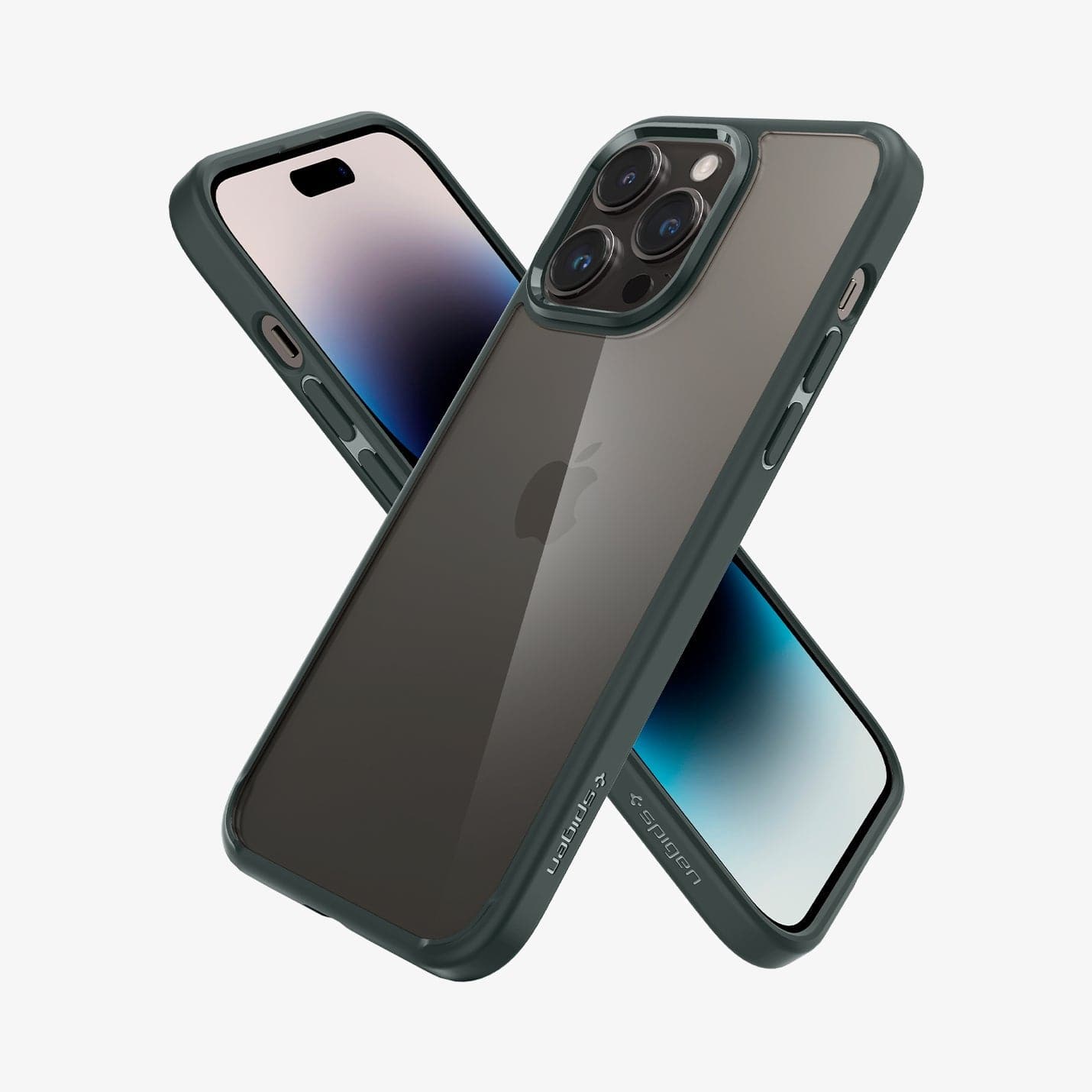 ACS04821 - iPhone 14 Pro Max Case Ultra Hybrid in abyss green showing the back, sides and front