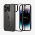 ACS04961 - iPhone 14 Pro Case Ultra Hybrid in matte black showing the back, inside and front