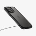 ACS04961 - iPhone 14 Pro Case Ultra Hybrid in matte black showing the back and side with wristlet holes