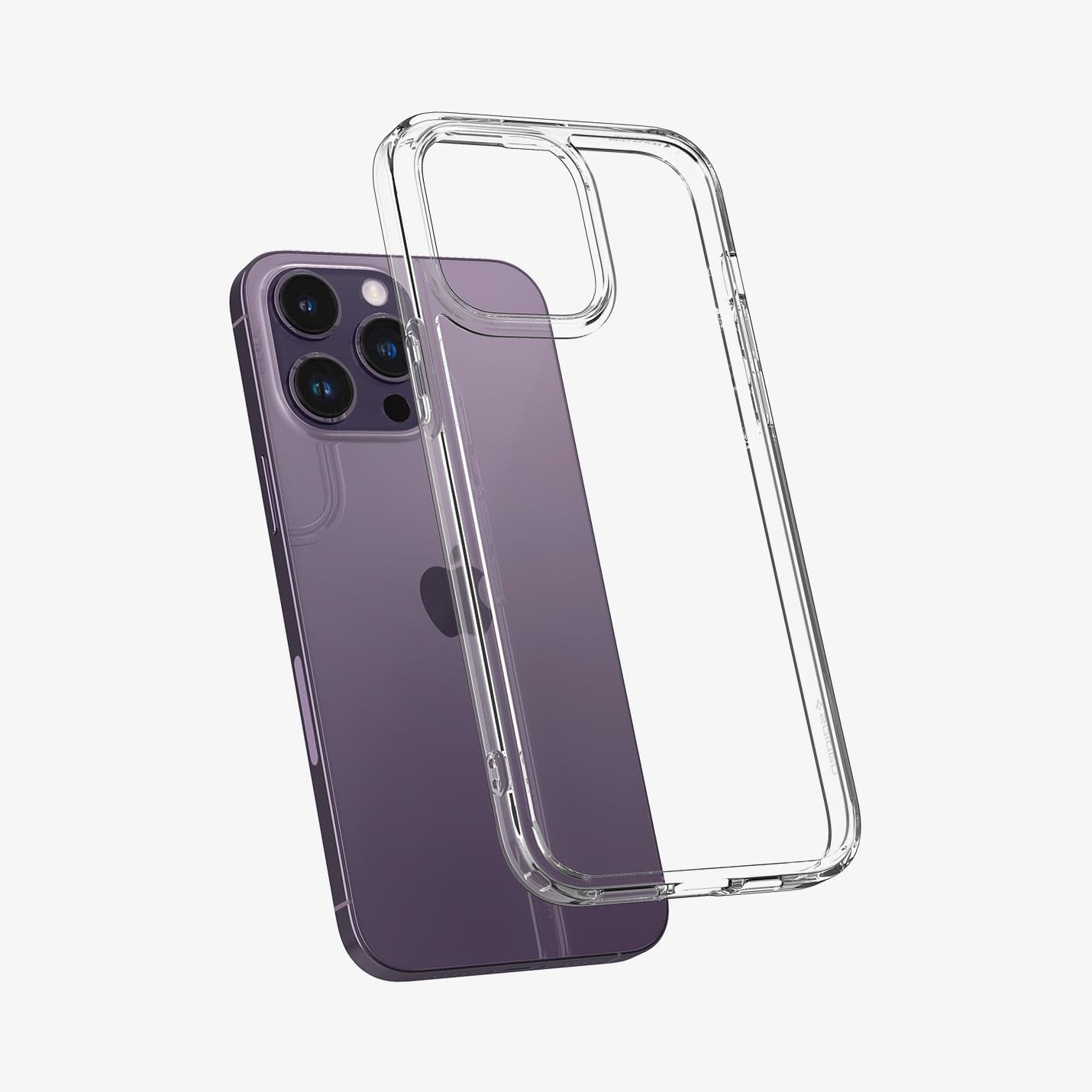 ACS04816 - iPhone 14 Pro Max Case Ultra Hybrid in crystal clear showing the back slightly hovering away from device