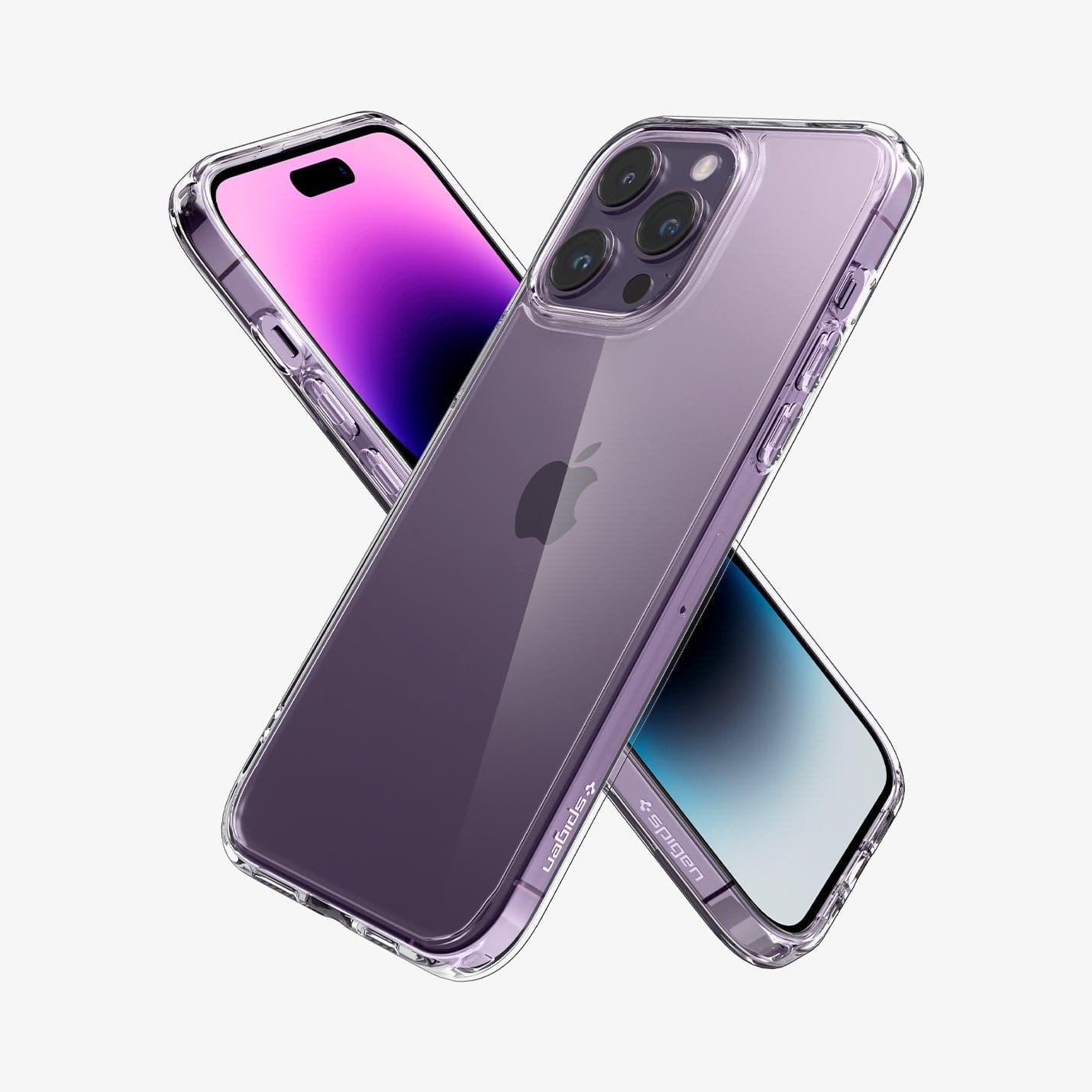 ACS04960 - iPhone 14 Pro Case Ultra Hybrid in crystal clear showing the back, sides and front
