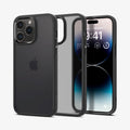 ACS04968 - iPhone 14 Pro Case Ultra Hybrid in frost black showing the back, inside and front