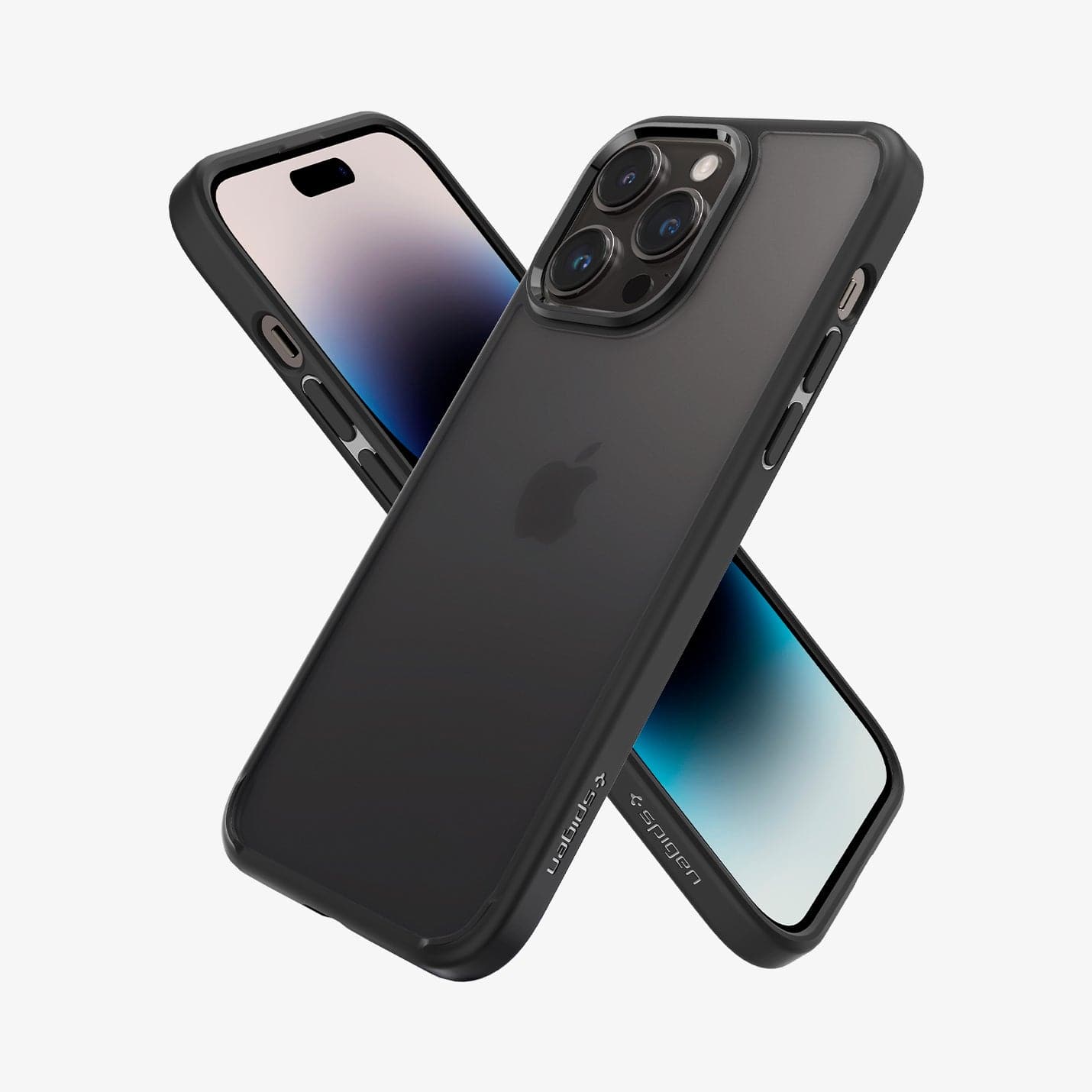 ACS04968 - iPhone 14 Pro Case Ultra Hybrid in frost black showing the back, sides and front