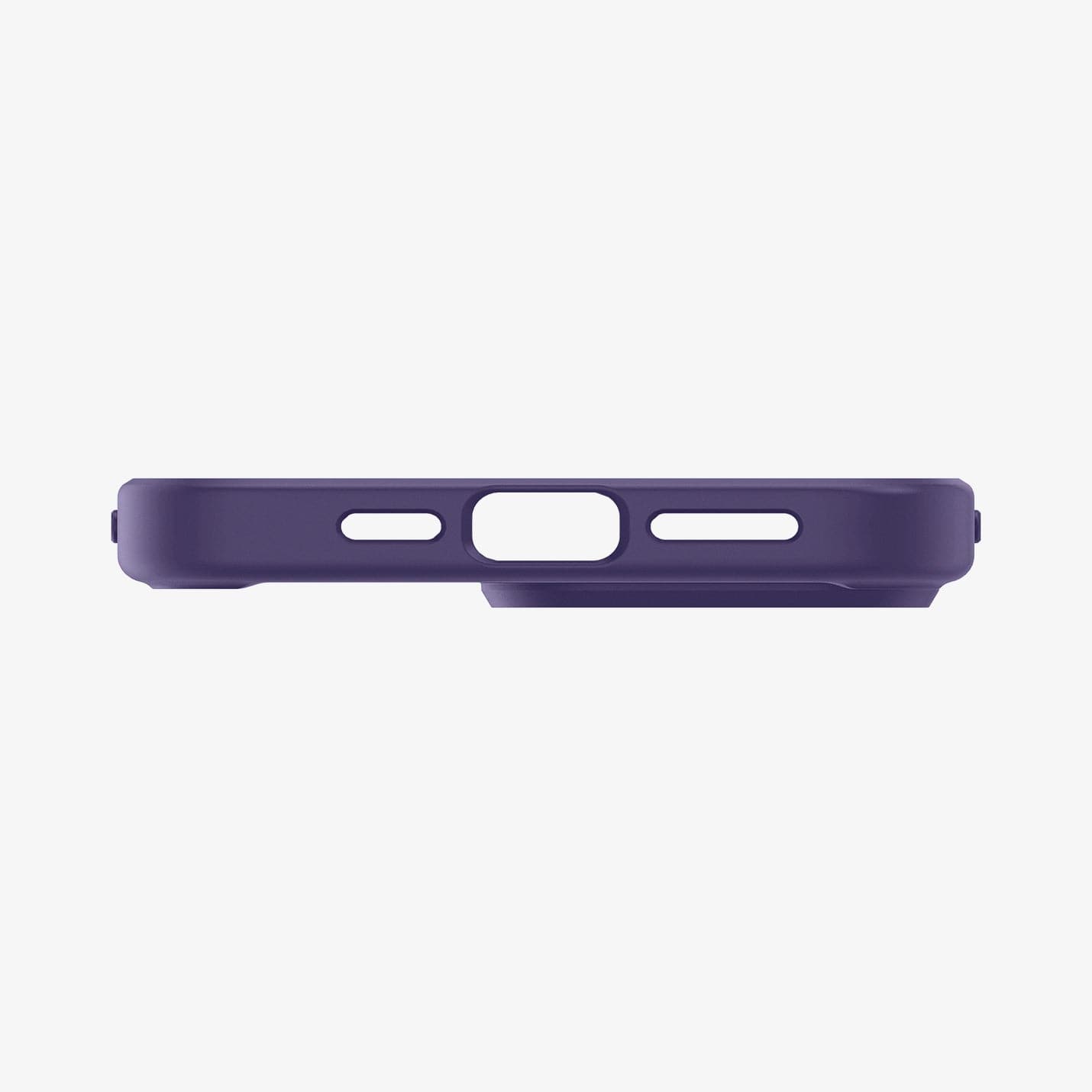 ACS05574 - iPhone 14 Pro Max Case Ultra Hybrid in deep purple showing the bottom with precise cutouts