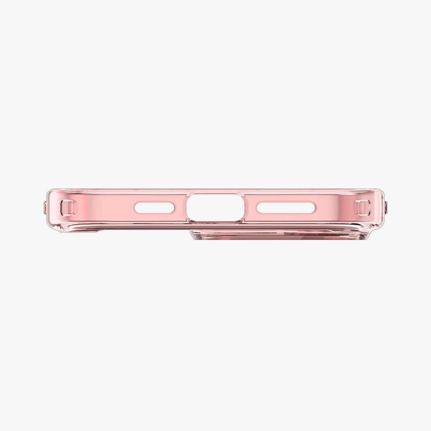 ACS04818 - iPhone 14 Pro Max Case Ultra Hybrid in rose crystal showing the bottom with precise cutouts