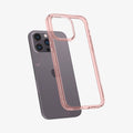ACS04818 - iPhone 14 Pro Max Case Ultra Hybrid in rose crystal showing the back slightly hovering away from device
