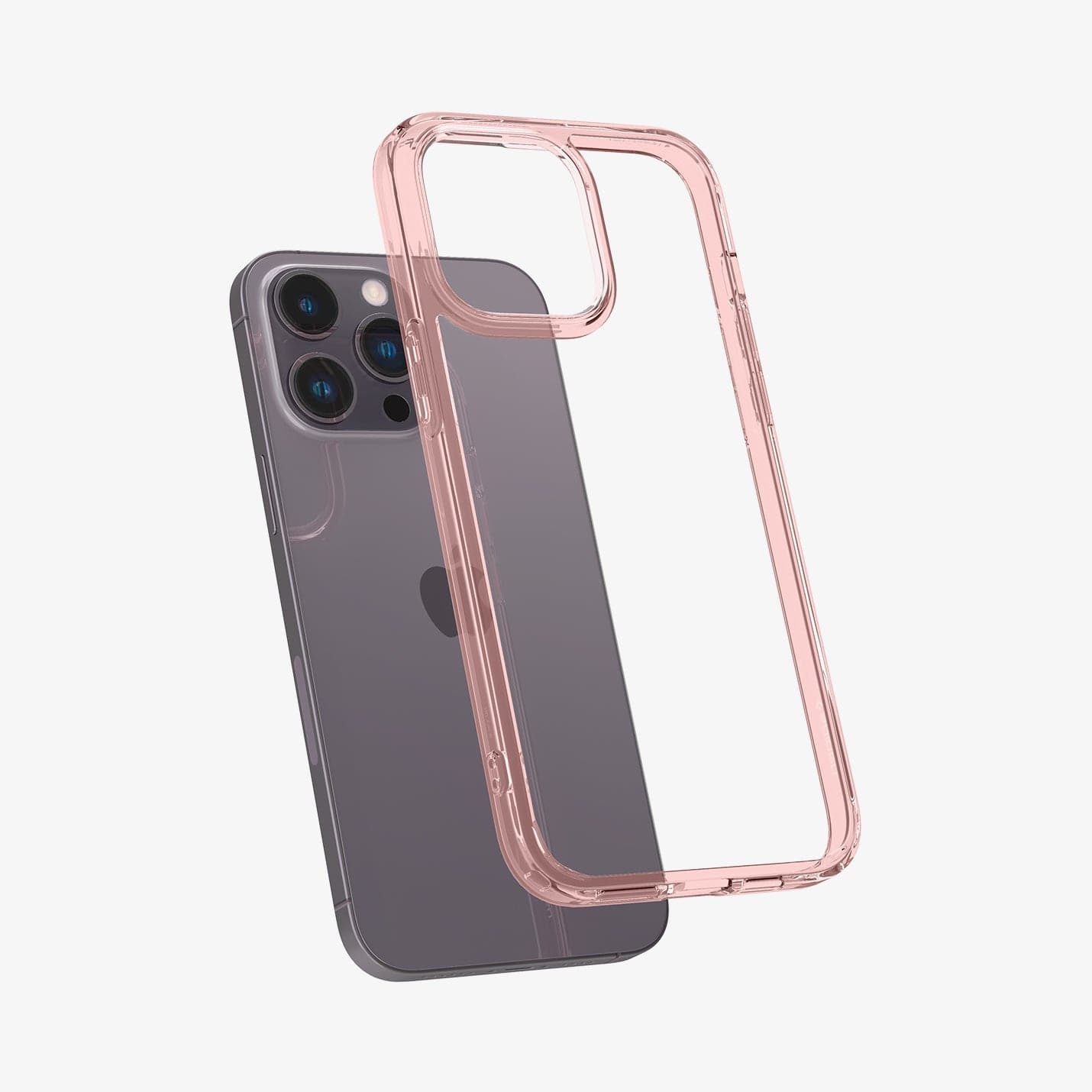 ACS04818 - iPhone 14 Pro Max Case Ultra Hybrid in rose crystal showing the back slightly hovering away from device