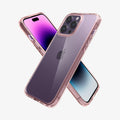 ACS04818 - iPhone 14 Pro Max Case Ultra Hybrid in rose crystal showing the back, sides and front