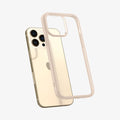 ACS04819 - iPhone 14 Pro Max Case Ultra Hybrid in sand beige showing the back slightly hovering away from device