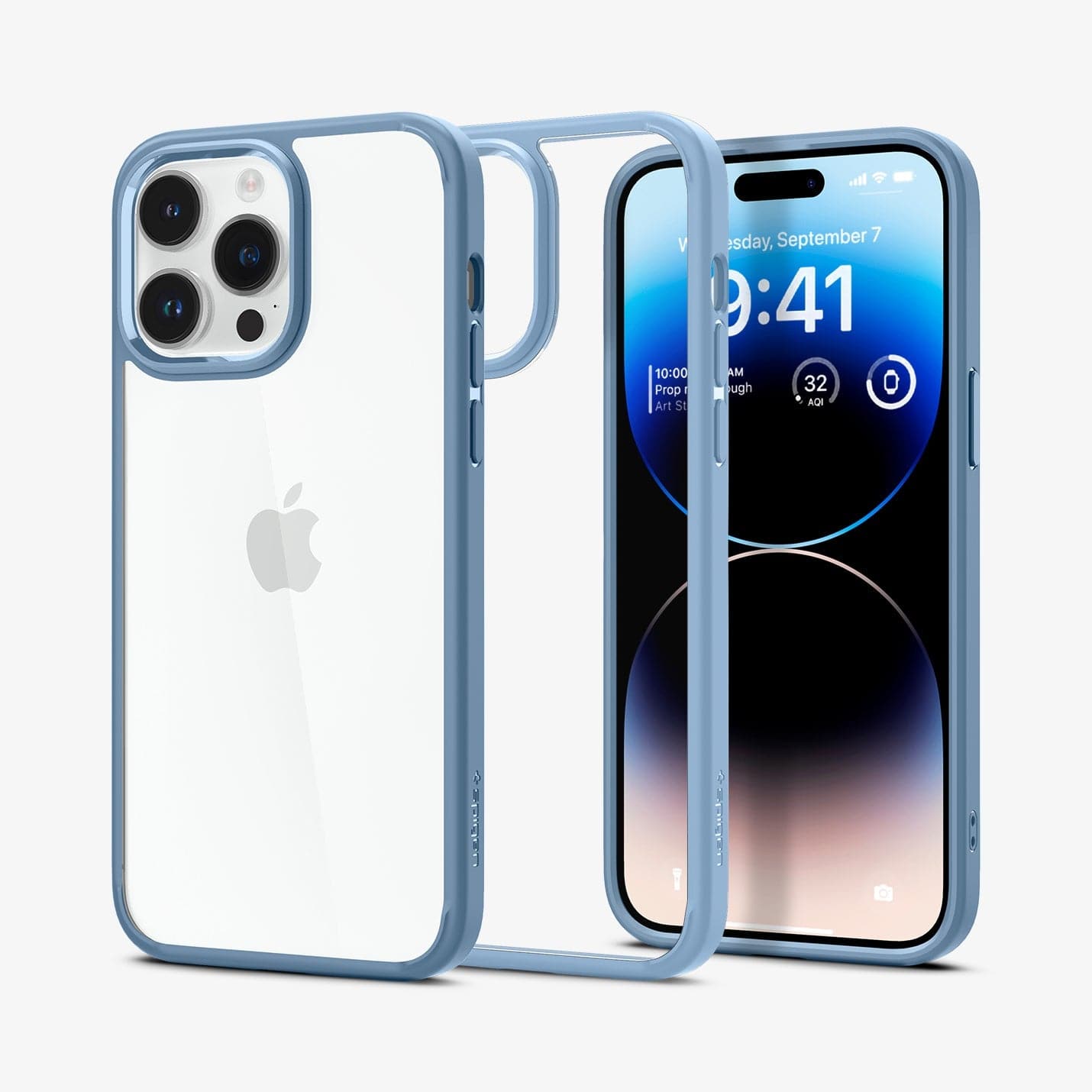 ACS04820 - iPhone 14 Pro Max Case Ultra Hybrid in sierra blue showing the back, inside and front