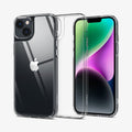 ACS05052 - iPhone 14 Case Quartz Hybrid in crystal clear showing the back, inside and front