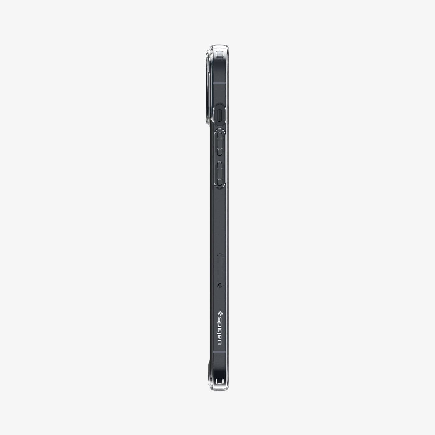 ACS05052 - iPhone 14 Case Quartz Hybrid in crystal clear showing the side with volume controls