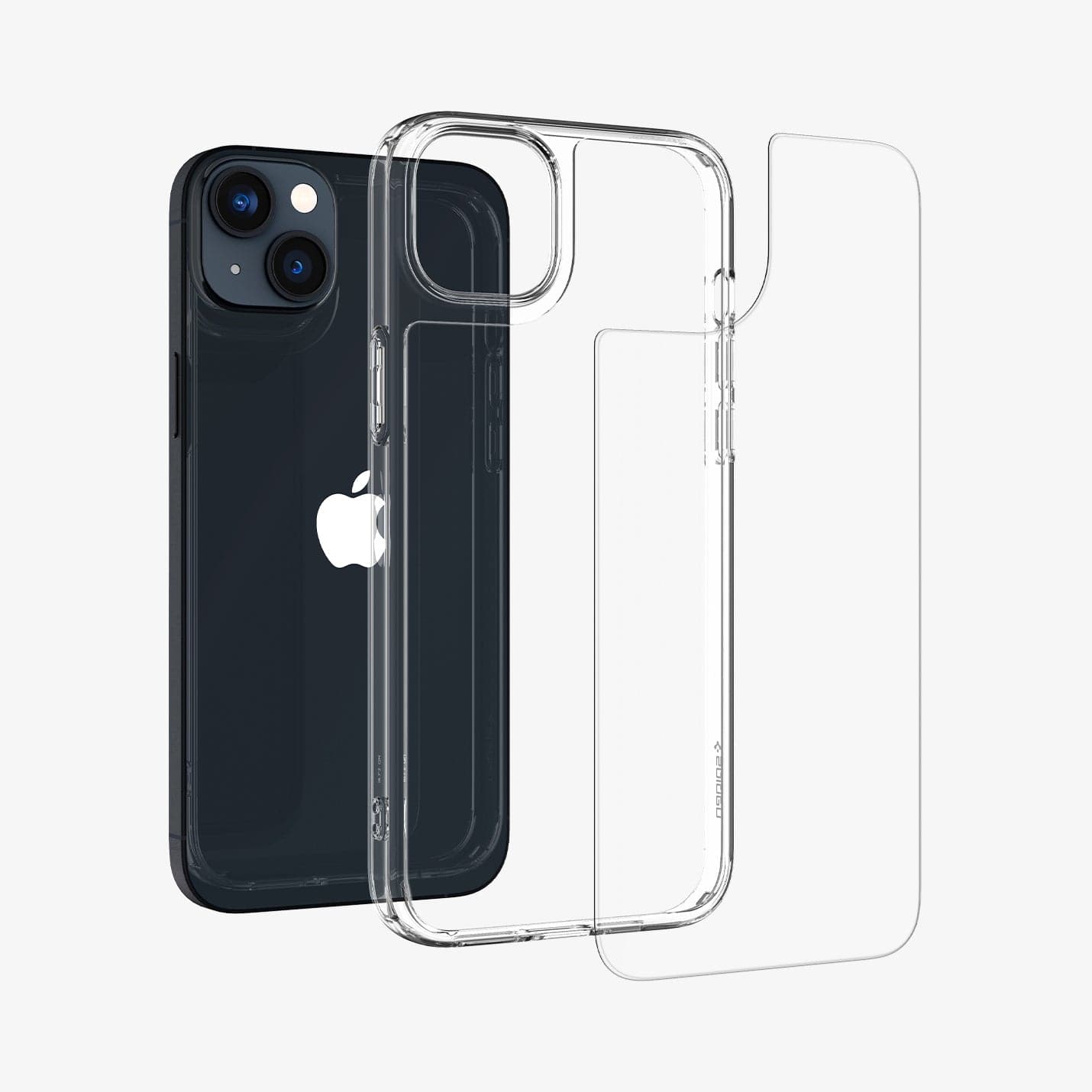 ACS05052 - iPhone 14 Case Quartz Hybrid in crystal clear showing the back and the multiple layers