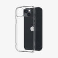 ACS05052 - iPhone 14 Case Quartz Hybrid in crystal clear showing the back hovering slightly in front of device