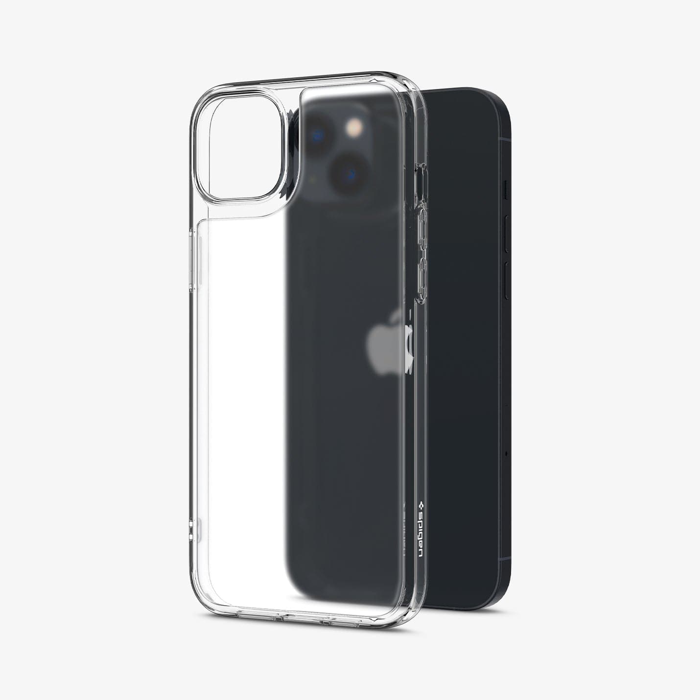ACS05053 - iPhone 14 Case Quartz Hybrid in matte clear showing the back slightly hovering in front of device