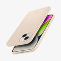 ACS04793 - iPhone 14 Case Thin Fit in sand beige showing the sides, bottom, top, back and partial front