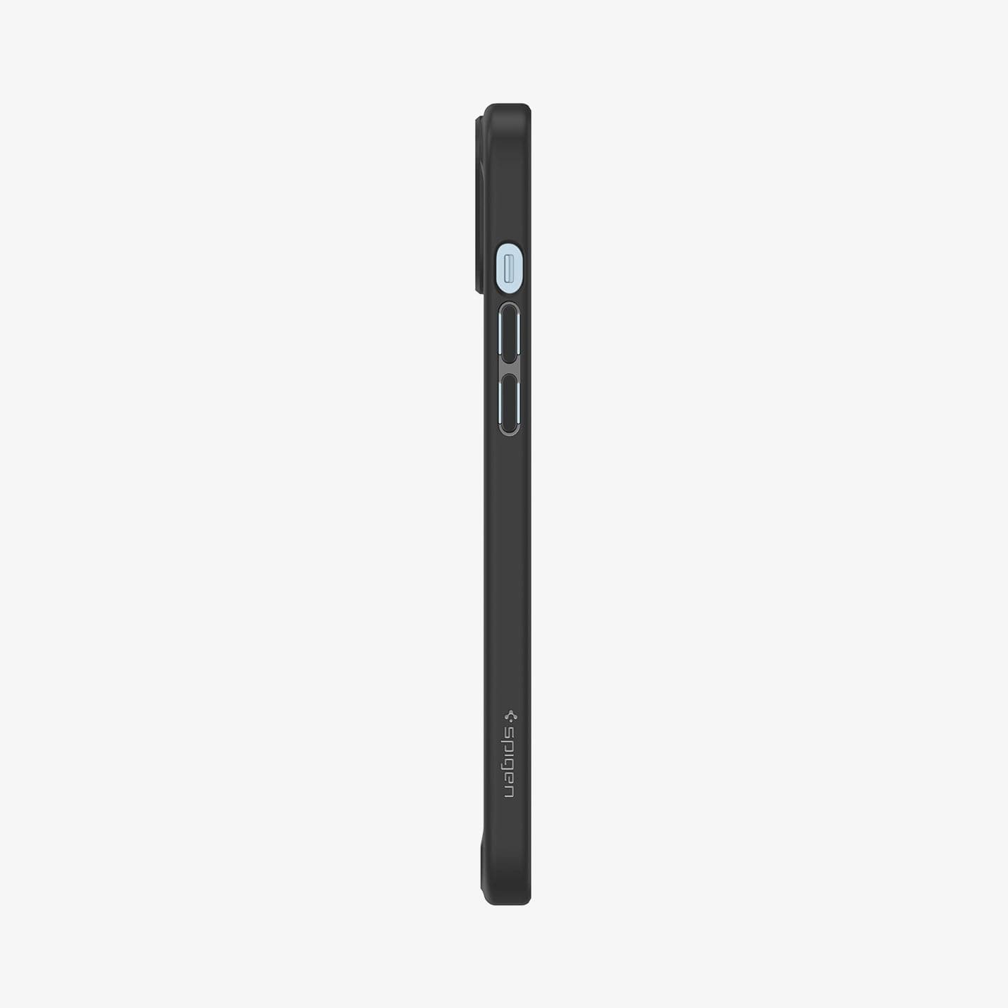 ACS05041 - iPhone 14 Case Ultra Hybrid in matte black showing the side with volume controls