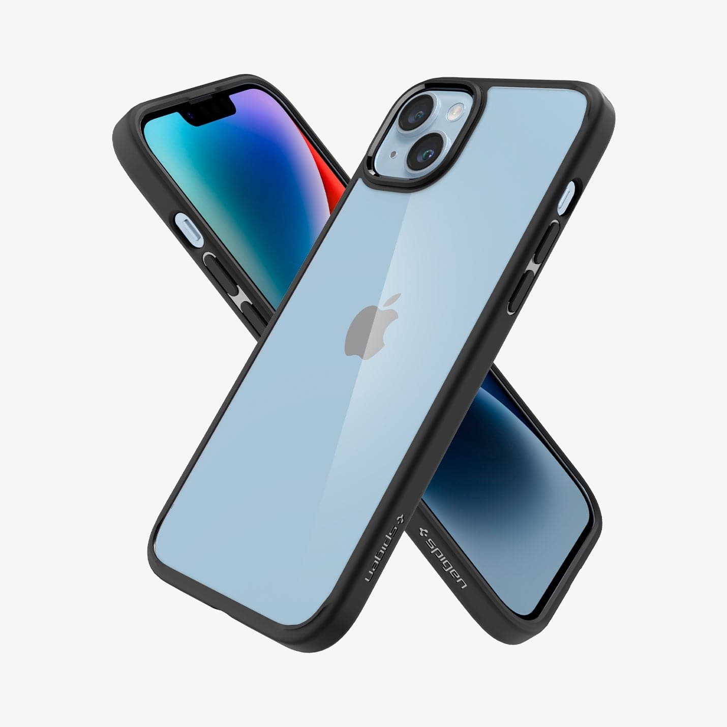 ACS04895 - iPhone 14 Plus Case Ultra Hybrid in matte black showing the back, sides and front